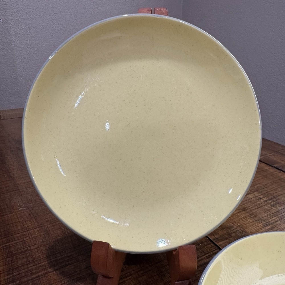 Harker Harkerware USA Golden Dawn Yellow Salad Luncheon Plates 3- 7.5"